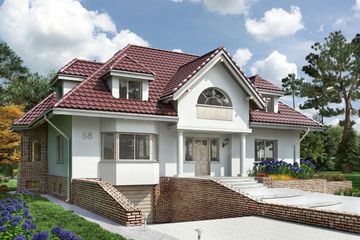  Projekt domu Rajsko (588) (KRD1195) - projekt domu parterowego z poddaszem - Zdjęcie 1