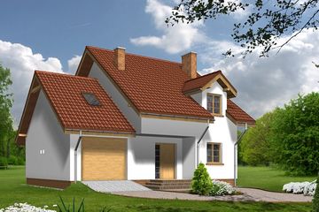  Projekt domu AD-19 (SLC1006) - projekt domu parterowego z poddaszem - Zdjęcie 1