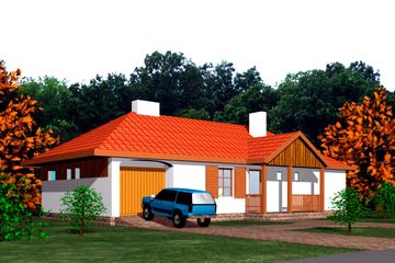  Projekt domu BR 021 (KRG1026) - projekt domu parterowego - Zdjęcie 1