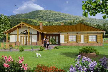  Projekt domu Wrzos z garażem 2-st. [A] (WRF1014) - projekt domu parterowego - Zdjęcie 1