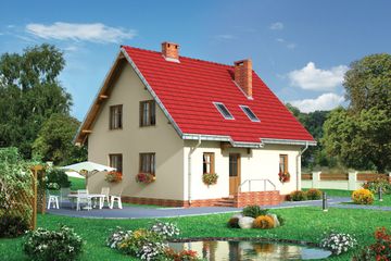  Projekt domu Dzwonek (176) (KRD1057) - projekt domu parterowego z poddaszem - Zdjęcie 1