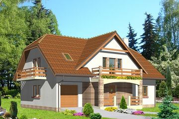  Projekt domu HG-O1 (KRM1017) - projekt domu parterowego z poddaszem - Zdjęcie 1