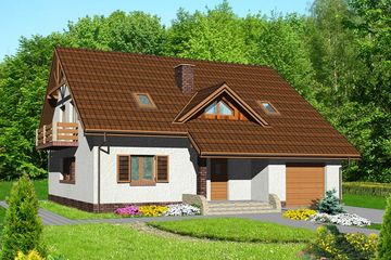  Projekt domu HG-P3 (KRM1018) - projekt domu parterowego z poddaszem - Zdjęcie 1