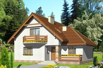  Projekt domu HG-A4 (KRM1022) - projekt domu parterowego z poddaszem - Zdjęcie 1