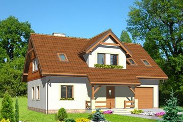  Projekt domu HG-G2 (KRM1026) - projekt domu parterowego z poddaszem - Zdjęcie 1