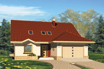  Projekt domu Antares (WRH1041) - projekt domu parterowego z poddaszem - Zdjęcie 1