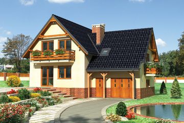  Projekt domu Świteź - murowana – ceramika (KRD1219) - projekt domu parterowego z poddaszem - Zdjęcie 1