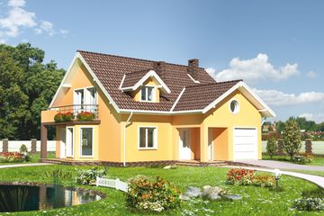  Projekt domu Melchior - murowana – ceramika (KRD1526) - projekt domu parterowego z poddaszem - Zdjęcie 1