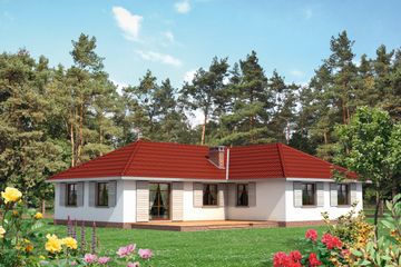  Projekt domu Rumianek - murowana–beton komórkowy (KRD1203) - projekt domu parterowego - Zdjęcie 1