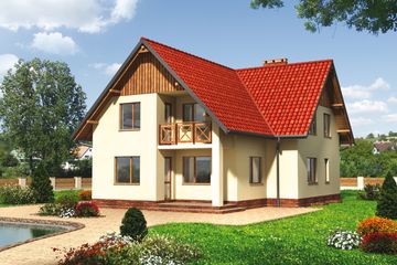  Projekt domu Sezam - murowana – ceramika (KRD1208) - projekt domu parterowego z poddaszem - Zdjęcie 1