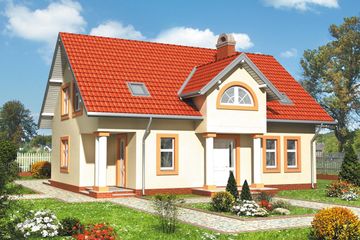  Projekt domu Adonis - murowana - ceramika (KRD1364) - projekt domu parterowego z poddaszem - Zdjęcie 1