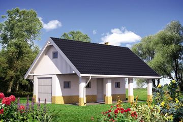  Projekt garażu 34 - murowana – beton komórkowy (KRD2212) - projekt garażu parterowego - Zdjęcie 1