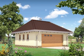  Projekt garażu 35 - szkielet drewniany prefabryk. (KRD2213) - projekt garażu parterowego - Zdjęcie 1