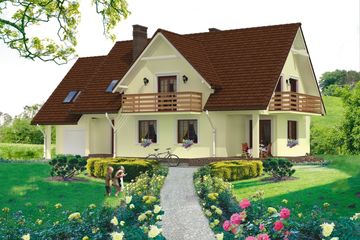  Projekt domu Cremona (KRH1206) - projekt domu parterowego z poddaszem - Zdjęcie 1