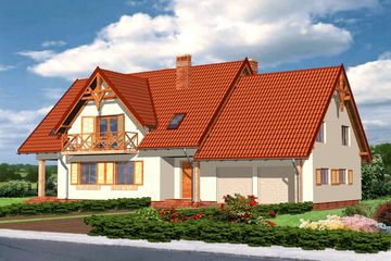  Projekt domu Filadelfia (KRH1210) - projekt domu parterowego z poddaszem - Zdjęcie 1