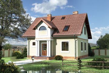  Projekt domu Jaromir - murowana – keramzyt (KRD2218) - projekt domu parterowego z poddaszem - Zdjęcie 1