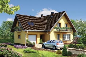  Projekt domu Jelonek Rex - murowana – beton komórkowy (KRD2219) - projekt domu parterowego z poddaszem - Zdjęcie 1