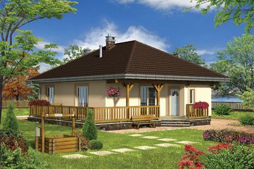  Projekt domu Julia-2 - szkielet drewniany prefabryk. (KRD2222) - projekt domu parterowego - Zdjęcie 1