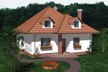  Projekt domu K2 (SLE1001) - projekt domu parterowego z poddaszem - Zdjęcie 1