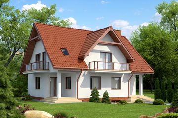  Projekt domu Oletta Termo (KRH1220) - projekt domu parterowego z poddaszem - Zdjęcie 1