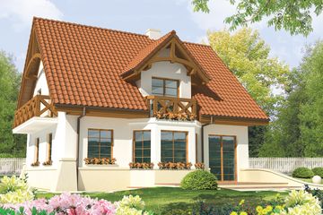  Projekt domu Krystyna (WRC1689) - projekt domu parterowego z poddaszem - Zdjęcie 1