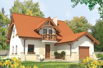  Projekt domu Wiolka G1 (WRC1690) - projekt domu parterowego z poddaszem - Zdjęcie 1