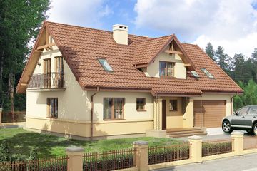  Projekt domu Dżin 2G (BSB1057) - projekt domu parterowego z poddaszem - Zdjęcie 1