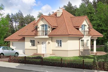  Projekt domu Śnieżka 2G (BSB1058) - projekt domu parterowego z poddaszem - Zdjęcie 1
