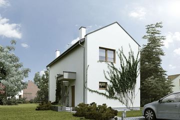  Projekt domu Domo 02 (WAR1001) - projekt domu z pełnym piętrem - Zdjęcie 2