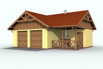  Projekt garażu G64 garaż dwustanowiskowy z pomieszczeniem gospodarczym (SLN1157) - projekt garażu parterowego - Zdjęcie 4