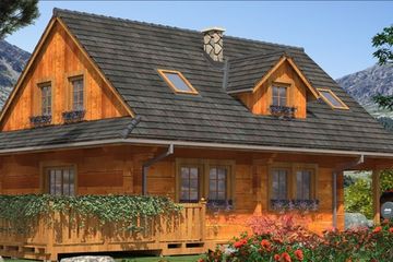  Projekt domu A-100 Dom z bali (BBD1161) - projekt domu parterowego z poddaszem - Zdjęcie 3