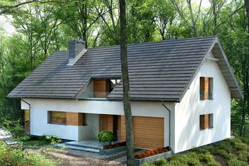  Projekt domu Woodland (BBE1028) - projekt domu parterowego z poddaszem - Zdjęcie 1