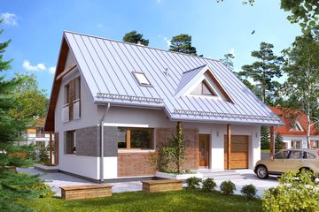  Projekt domu Jeżyna 3 (BSA1970) - projekt domu parterowego z poddaszem - Zdjęcie 1