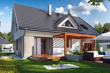  Projekt domu Nugat 4 (BSE1047) - projekt domu parterowego z poddaszem - Zdjęcie 2