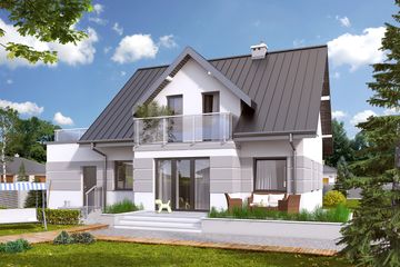  Projekt domu Drozd (BSA1972) - projekt domu parterowego z poddaszem - Zdjęcie 2