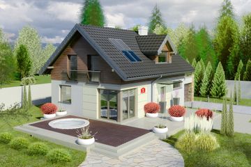  Projekt domu przy Alabastrowej (KRK1278) - projekt domu parterowego z poddaszem - Zdjęcie 1