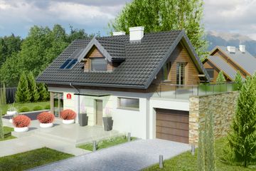  Projekt domu przy Alabastrowej (KRK1278) - projekt domu parterowego z poddaszem - Zdjęcie 2