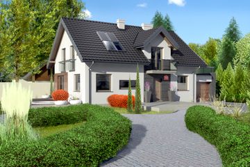  Projekt domu przy Alabastrowej 10 (KRK1325) - projekt domu parterowego z poddaszem - Zdjęcie 1