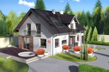  Projekt domu przy Alabastrowej 10 (KRK1325) - projekt domu parterowego z poddaszem - Zdjęcie 2