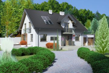  Projekt domu przy Alabastrowej 11 (KRK1326) - projekt domu parterowego z poddaszem - Zdjęcie 2