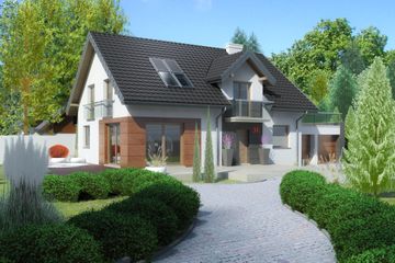  Projekt domu przy Alabastrowej 12 (KRK1327) - projekt domu parterowego z poddaszem - Zdjęcie 1