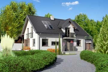  Projekt domu przy Alabastrowej 14 (KRK1328) - projekt domu parterowego z poddaszem - Zdjęcie 1