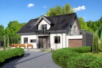  Projekt domu przy Alabastrowej 14 (KRK1328) - projekt domu parterowego z poddaszem - Zdjęcie 2