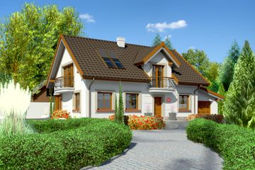  Projekt domu przy Alabastrowej 16 (KRK1330) - projekt domu parterowego z poddaszem - Zdjęcie 1