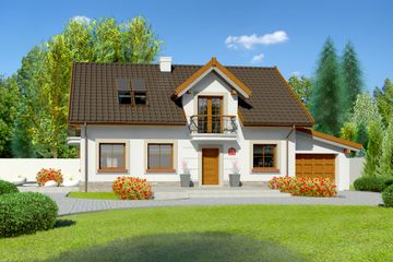  Projekt domu przy Alabastrowej 16 (KRK1330) - projekt domu parterowego z poddaszem - Zdjęcie 2