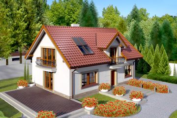  Projekt domu przy Alabastrowej 19 (KRK1334) - projekt domu parterowego z poddaszem - Zdjęcie 2