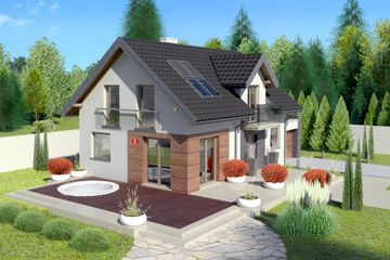  Projekt domu przy Alabastrowej 2 (KRK1279) - projekt domu parterowego z poddaszem - Zdjęcie 1