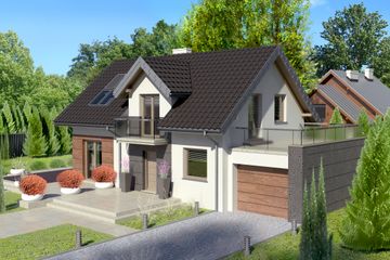  Projekt domu przy Alabastrowej 2 (KRK1279) - projekt domu parterowego z poddaszem - Zdjęcie 2