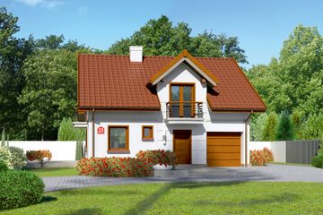  Projekt domu przy Alabastrowej 23 (KRK1338) - projekt domu parterowego z poddaszem - Zdjęcie 1