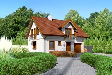  Projekt domu przy Alabastrowej 23 (KRK1338) - projekt domu parterowego z poddaszem - Zdjęcie 2